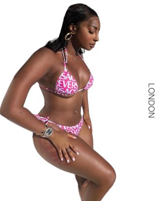 Versace Pink Bikini Set by ARTLXRY LONDON