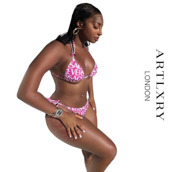 Versace Pink Bikini Set by ARTLXRY LONDON