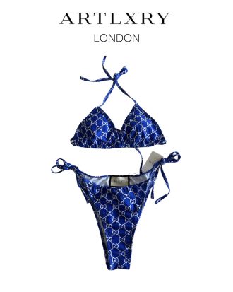 Gucci Blue Monogram Bikini Set by ARTLXRY LONDON