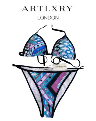 Pucci Printed Lycra Triangle Bikini - Purple Multi-Colour by ARTLXRY LONDON
